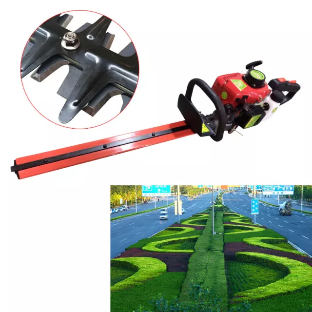 2 Stroke Cordless Petrol Hedge Trimmer 180° Rotatable Handle Trimmer Cutter 56cm