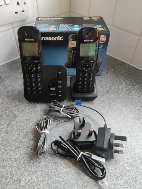 Panasonic KX-TGC222 Digital Cordless Answering System Black 2 Handsets