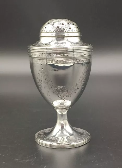 Antique Georgian Sterling Silver Muffineer/Pepper/Pounce Pot J.C.S London C1791