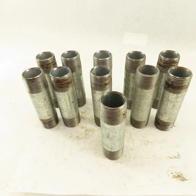 1" NPT x 4-1/2" Galvanized Iron Pipe Nipple Fitting Schedule 40 Lot of 11