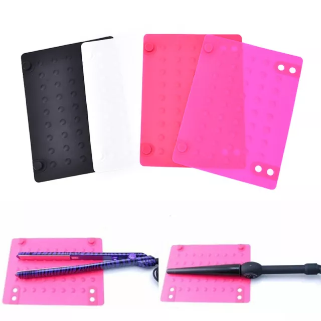 Flat Iron Travel Case Heat Resistant Silicone Mat Hair Straightener Curlin*_*