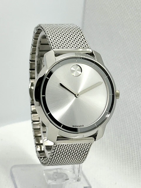 Movado Bold All Silver Tone Stainless Steel Mesh Women’s 36mm Watch 3600241