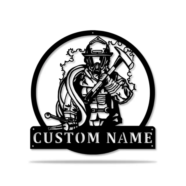 Personalized Fireman Metal Signs, Custom Firefighter Wall Decor, Fireman Gifts