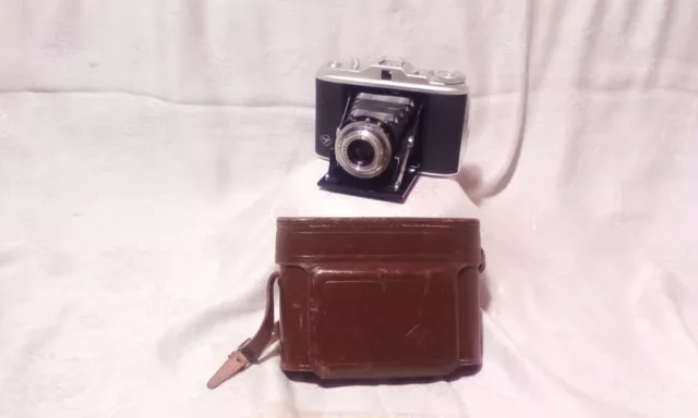 Agfa Isolette 1 mit Vario Agfa Agnar 1:4,5/85 Objektiv in orig.Ledertasche 6033
