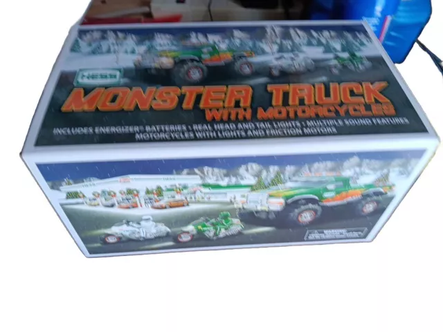 2007 Hess Monster Truck with Motorcycles  In Box