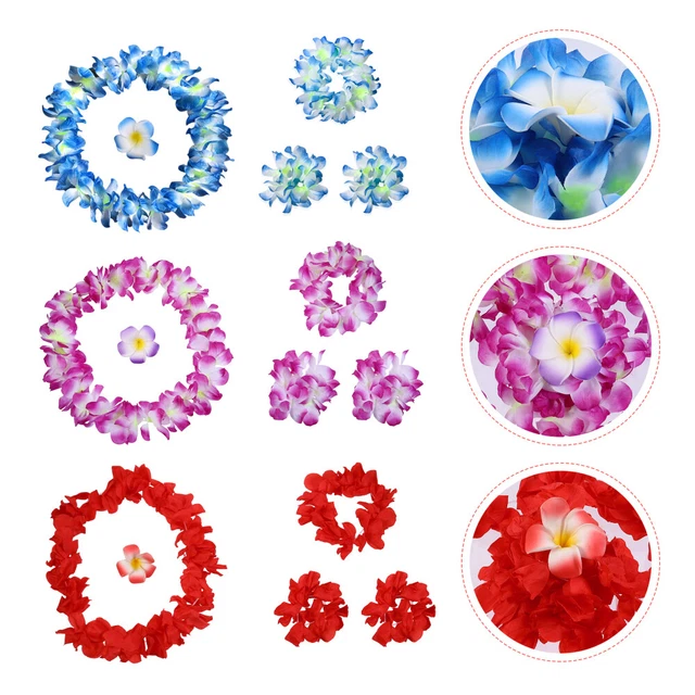 Tessuto Lei Hawaiano Collane Fiori Leis Scoraggi Decorazioni