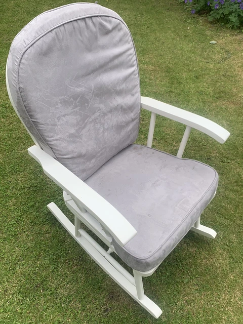 MOTHERCARE NURSERY ROCKING Chair white with a grey cushion 50.00 PicClick UK