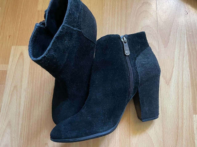 Bottines Maliparmi En Cuir Et Daim Beige/kaki - Pointure 36.5 FR, Talon Moyen