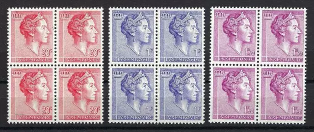 Luxembourg 1960 Sc# 363/67 Grand Duchess Charlotte blocks 4 MNH