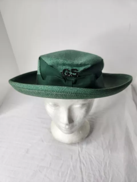 Girl Scout Vintage Wide-Brim Hat 1940s 1950s Green