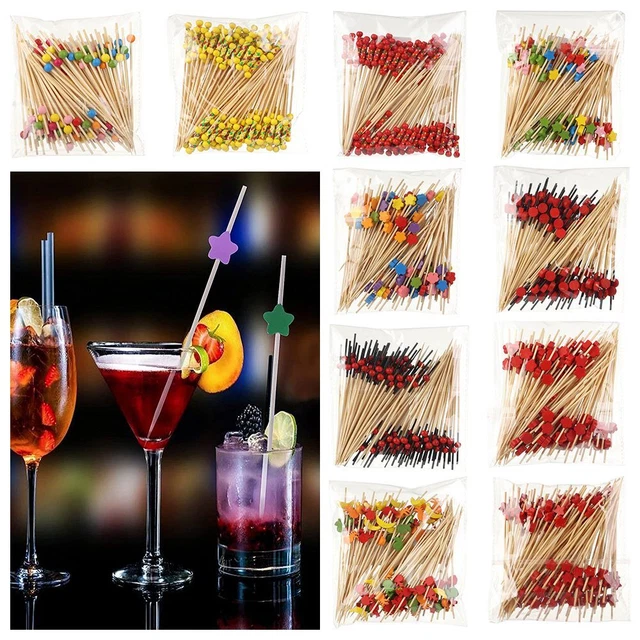 Fork Fruit Sticks Bamboo Picks Handmade Toothpicks Food Fruit Cocktail Decor