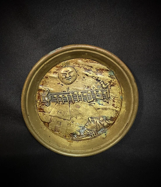 Ancien XXème vide poche, coupelle cendrier en bronze