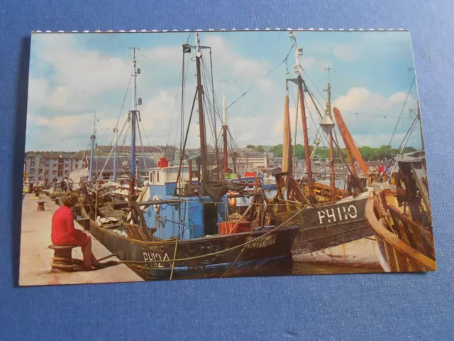 Fishing Trawlers, The Barbican Plymouth Devon 1980s Vintage Postcard