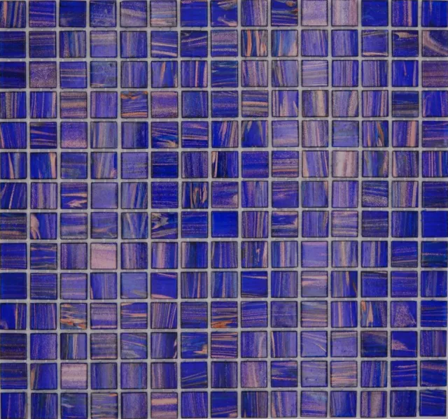 Mosaico de vidrio azulejo de mosaico azul oscuro azul ultramarino cobre cambiante 230-G19_P