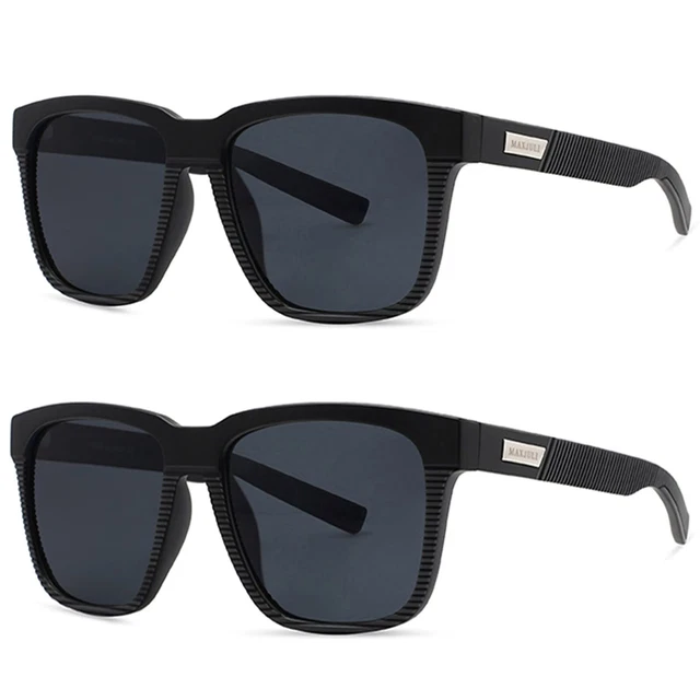 MAXJULI Polarized Sunglasses for Big Heads Men Women (fit xxl size), 2 Pack