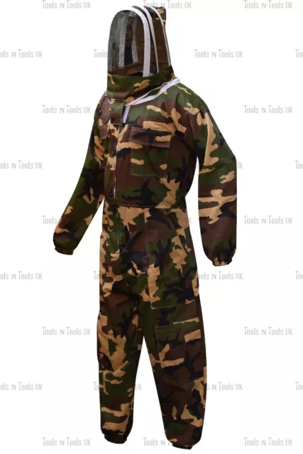 Costumes Complets D'apiculture En Coton Camo Lourds Unisexe Apiculteur Multiples Tailles