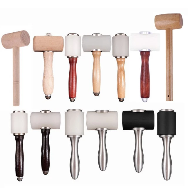 Cuir Marteau en Bois Confortable Poignée Solide pour Boxe Sculpture Craft Outil
