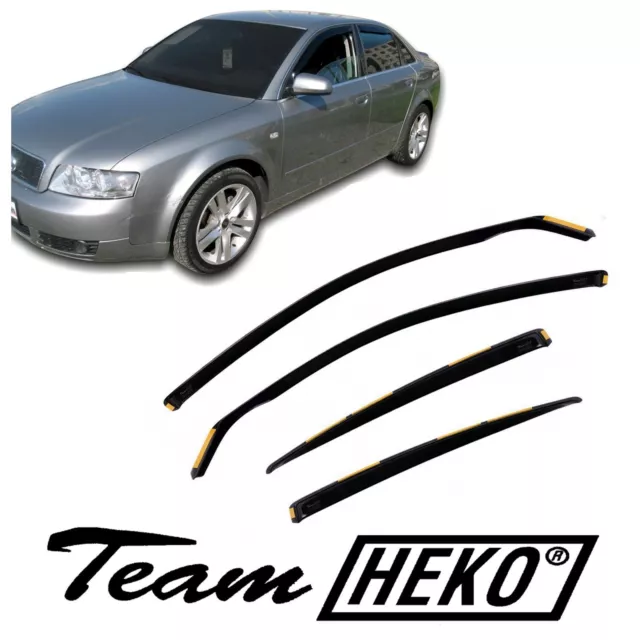 HEKO Windabweiser  für AUDI A4 B6/B7 Limousine 2000-2009 dunkel 4-tlg Satz