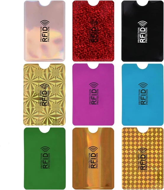 9 Pieces Colorful RFID Card Holder RFID Blocking Sleeves Credit Card Sleeves Set