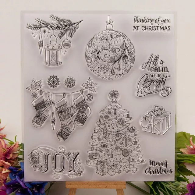 Christmas Classic Baubles Clear Rubber Stamp Scrapbook Decorative Card Making