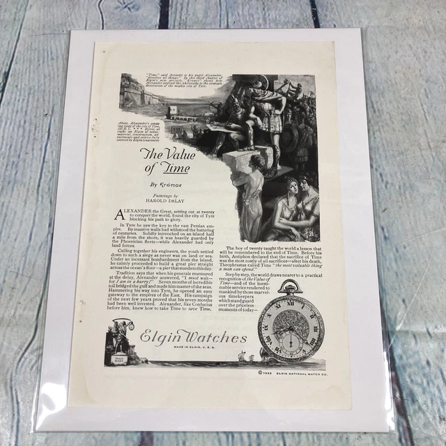 VINTAGE 1922 ELGIN Watches Pocket Watch Genuine Magazine Advertisement