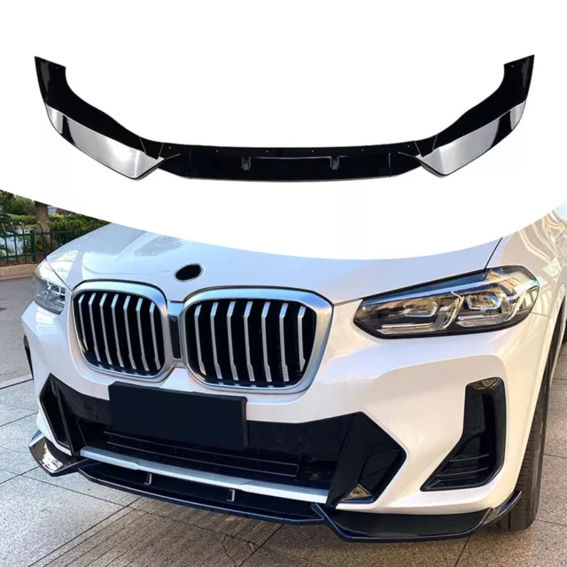 Lèvre spoiler pare-chocs avant Pour BMW X3 G01 X4 G02 2022 M Sport Noir Brillant