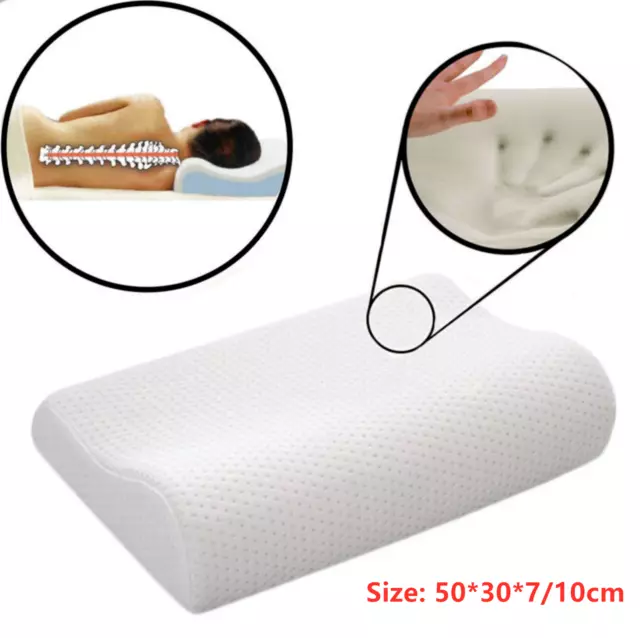 Memory Foam Pillow Contour Neck Back Support Orthopaedic Firm Head Pillows+Cover