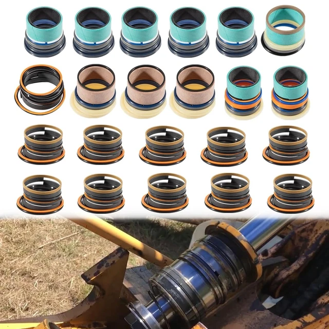 thumbnail image 2 of SINOCMP Bucket Hydraulic Cylinder Repair Seal Kit For 120B Excavator - 3 Month Warranty 2 of 11