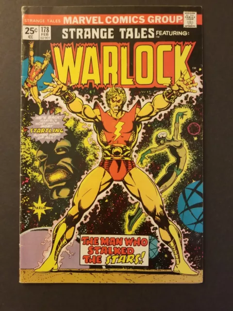 STRANGE TALES #178 F+ Warlock by Jim Starlin, Marvel Comics 1975 1st Magus