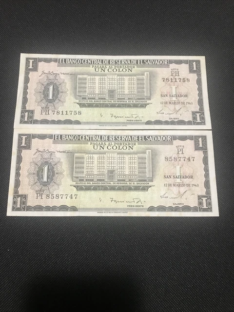 El Salvador 🇸🇻 Un Colon 1963 price is only for one