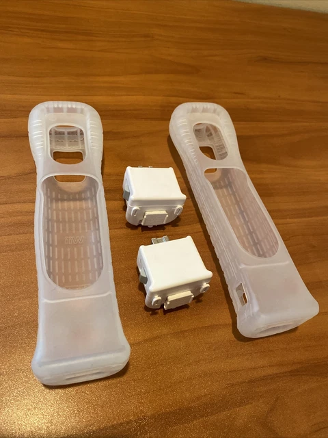 Nintendo Wii White Motion Plus Controller Adapters with Sleeves Lot of 2