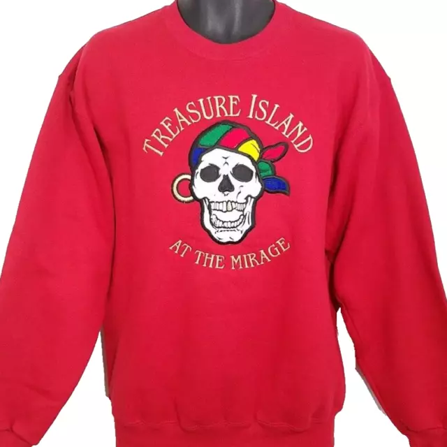 Treasure Island At The Mirage Sweatshirt Vintage 90s Pirate Made In USA Medium
