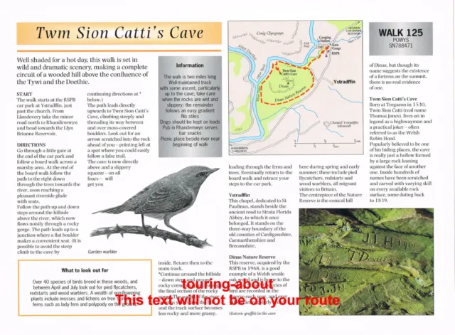 Twm Sion Catti's Cave & Porthyrogof Cave Powys 1994 Walking Routes & Maps