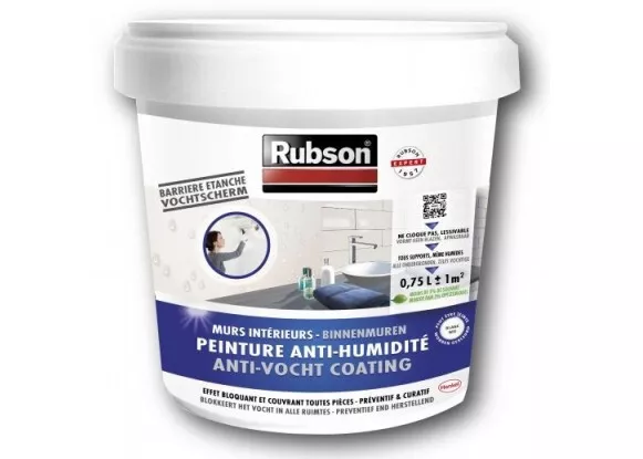 Peinture blanche anti humidité murs intérieurs 0.75L RUBSON