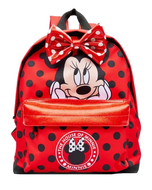 Disney Minnie Mouse Girls Official Backpack Kids Red Nursery School Lunch Bag