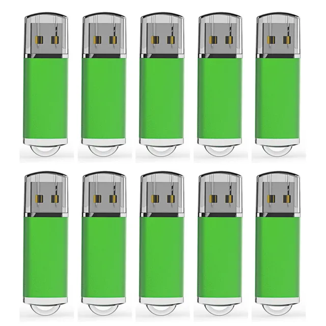 Lot 10PCS Green 16GB Thumb USB Flash Drive Storage Memory Stick Custom Logo