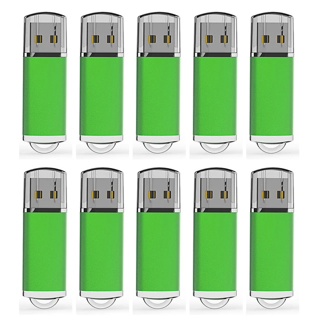 Lot 10PCS Green 16GB Thumb USB Flash Drive Storage Memory Stick Custom Logo