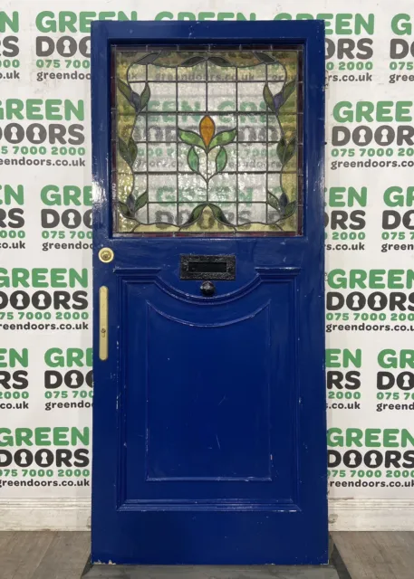 1930S Edwardian Front Door Wood Wooden Bespoke External Exterior Stained Glass