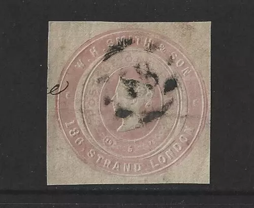 QUEEN VICTORIA - EMBOSSED ADVERTISING STAMP - W.H.SMITH 1d Pink