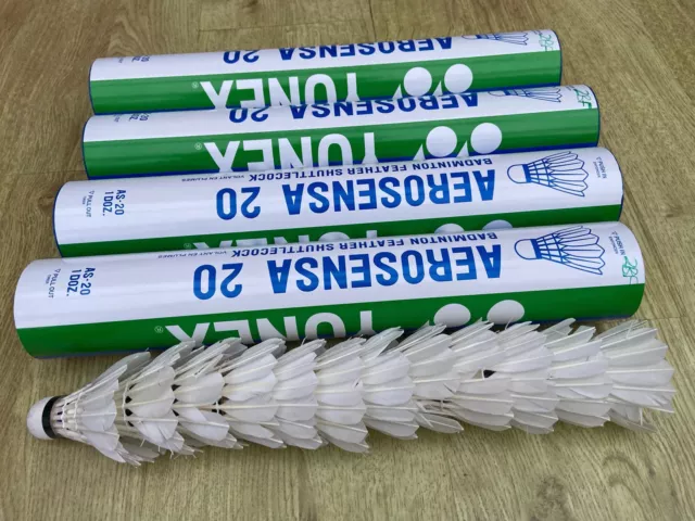 4 x (48) YONEX AEROSENSA  AS20 BADMINTON 2 BROKEN FEATHER SHUTTLECOCK SHUTTLES