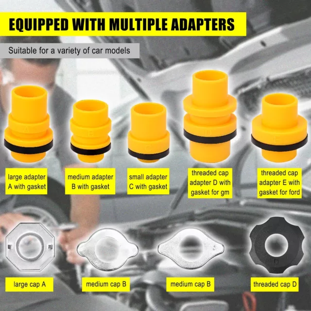 47x Car Radiator Coolant Filling Funnel Kit No-Spill Spill Proof Cooling System 3