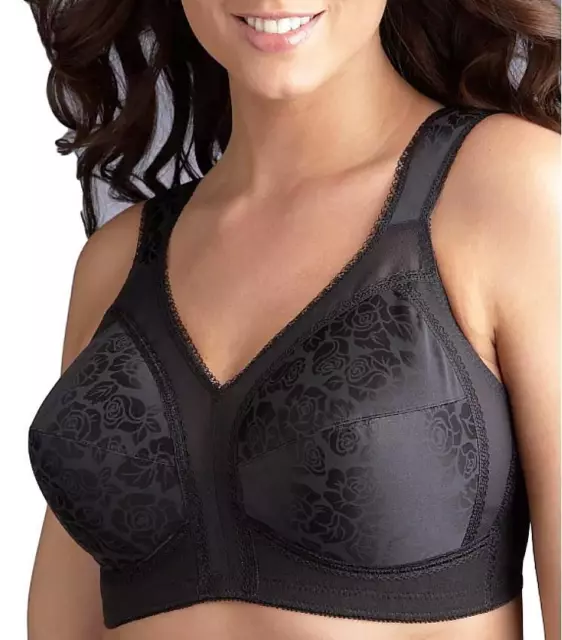 NEW! 44DD Playtex 18Hour "Easier On" COMFORT STRAP FLEX BACK Bra 4695 BLACK