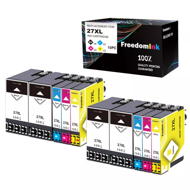 10x Patronen für Epson 27XL WF 3620 3640 7110 7210 7610 7615 7620 7710 7715 7720