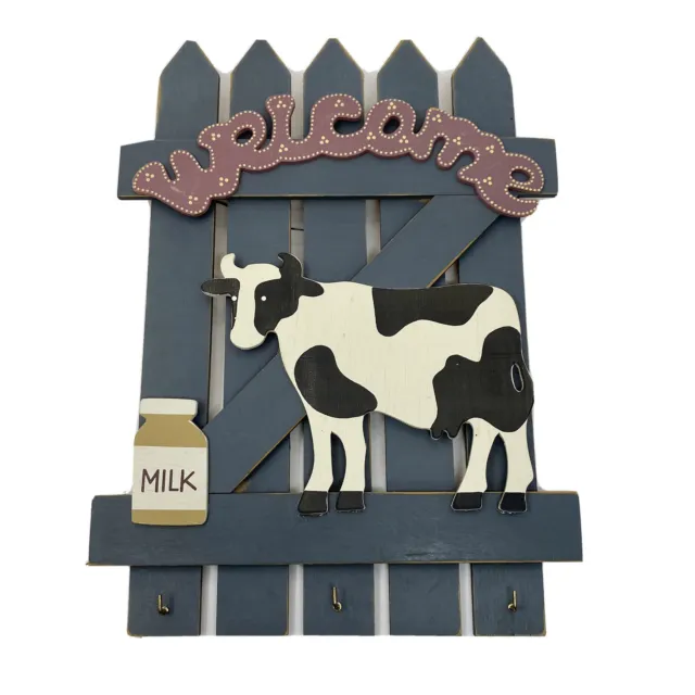 Picket Fence Cow Milk Can Farmhouse Wall Decor KEY KEEPER