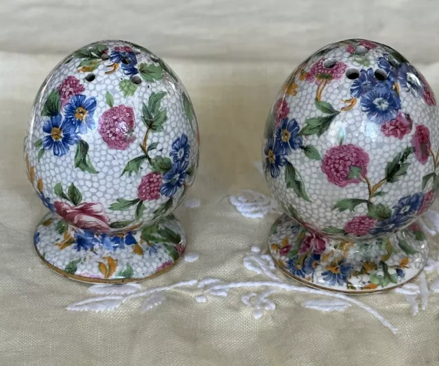 Royal Winton Old Cottage Chintz  Salt & Pepper Shakers Vtg, England