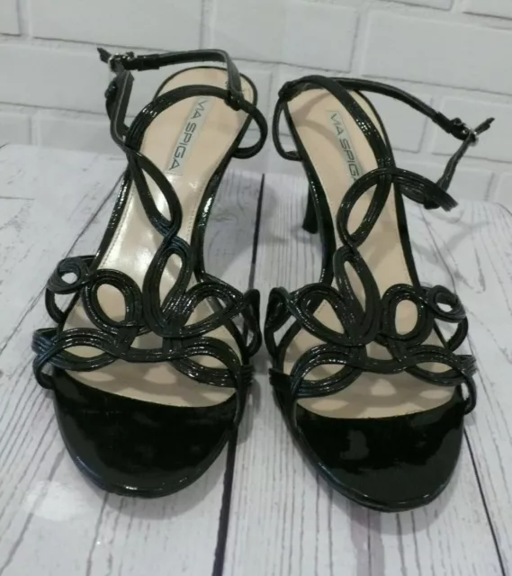 Via Spiga Sz 9M Womens Black Sandals    #3