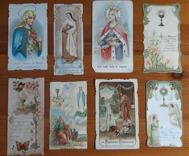 Lote de 8 estampas religiosas antiguas. Images pieuses, holy cards, santini.