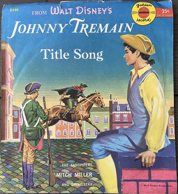 JOHNNY TREMAIN-VINTAGE WALT DISNEY GOLDEN RECORD TITLE SONG PICTURE SLEEVE 78rpm