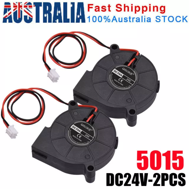 2X 24V Brushless DC Blower Fan Ultra Quiet Cooling Fan 5015S 50mm x 15mm OZ