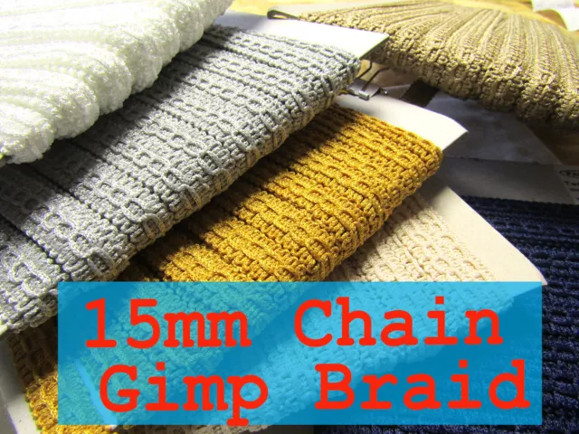 Chain Gimp Braid 14mm Upholstery braid trim Edging Chair Costume gimp braid Trim